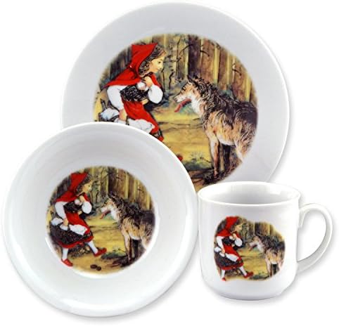 Little Red Riding Hood Baby Feeding and Children's Dish Set Porcelain 3 Piece Dish Set