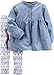 Carter's Girls 2 Pc Playwear Sets, Denim, 3T