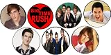 Set of 7 BIG TIME RUSH Pinback Buttons 1.25" Pins / Badges HOCKEY