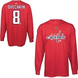 Reebok Washington Capitals Alex Ovechkin Youth Long Sleeve Player Name and Number Jersey T-Shirt