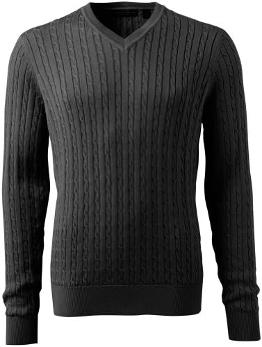 Mens Cable Knit V-Neck Sweaters