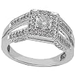 14K White Gold Diamond Engagement Ring - 0.75 Ct.