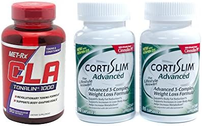 Met-Rx USA CLA Tonalin 1000 90 ea and Cortislim Advanced Two Bottles