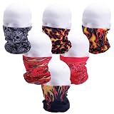 6pc Tube Headband Set Biker Motorcycle Face Shield Guards