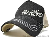 無地ヘンプ　刺繍CAP BIGWATCH ブラック/ベージュ　ＣＰＭＳ-01【大きいサイズ】【無地】【帽子】【キャップ】