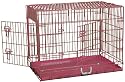 Pink Triple-Door Suitcase Style Folding Metal Crate - Large 30"