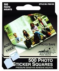 Pioneer Photo Squares Self Adhesive, 500/Pkg, White, 1/2 Inch