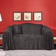 Plush Animal Sofa Throw Slipcover in Ebony