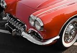 Classic Red American Sports Car with Chrome Trim - 24
