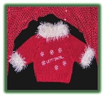 PUPPY DOG RED KNIT SWEATER XX-Small - LET IT SNOW