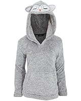 Womens/Ladies Hooded Animal Design Pajama Snuggle Top With Ears
