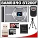 Samsung ST200F Smart Wi-Fi Digital Camera (Silver) with 8GB Card & Reader + Case + Tripod + Accessory Kit