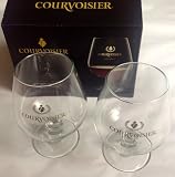 Two Courvoisier Snifter Cognac Glasses