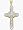 10 Karat Two-Tone Gold 5 Diamond Small Religious Cross with chain