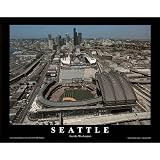 Professionally Framed Mike Smith Seattle Mariners and Seahawks Stadiums Sports Poster Print - 8x10 with RichAndFramous Black Wood Frame