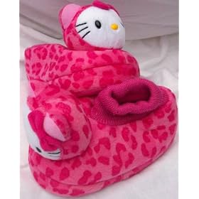Hello Kitty Plush Kids Soft Shoes Slippers, Size Medium 7-8, Great for Halloween Costume