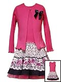 New Pink Black Rose Circle Dress with Cardigan ~ Christmas Holiday 7 to 14 Girls