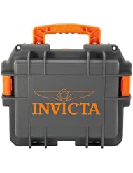 Invicta Collectors Three Slot Watch Box in Grey and Orange DC3GREY-ORG