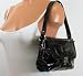 NEW AUTHENTIC COACH LAYLA SMALL PATENT LEATHER FLAP (Black/Silver)