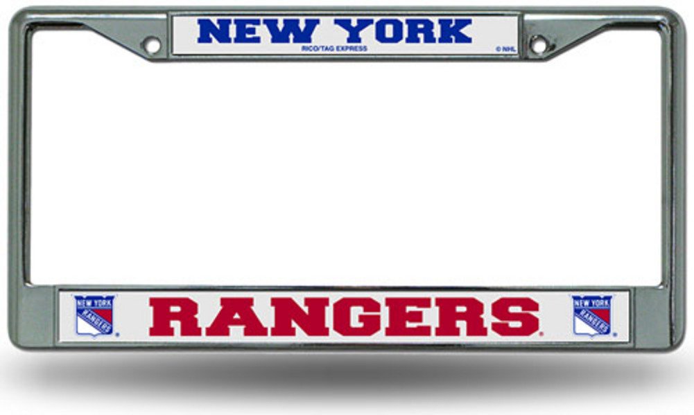 NHL Chrome License Plate Frame New York Rangers 12x6In Easy to Mount