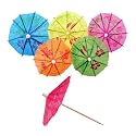 48pc Umbrella Cocktail Stick Spears Stirrers - 6 Tropical Colors