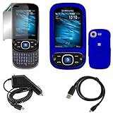 iNcido Brand Samsung Strive A687 Combo Rubber Feel Blue Protective Case Fac ....