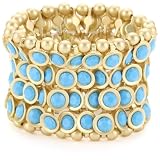 Leslie Danzis 2 Wide Turquoise Stretch Bracele