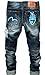 MR. R Men's Washed Distressed Ripped Slim Fit Denim Jean Series All seasons