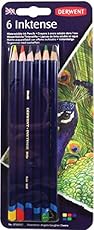 Derwent Drawing Pencils, Inktense, 4mm Core, Watercolor, 6 Per Pack (0700927)