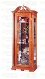 Chippendale Style Solid Oak Wood Curio China Cabinet w/Interior Light