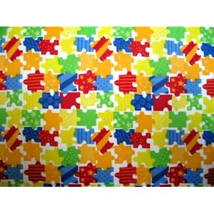 Crib Sheet Set - Colorful Puzzle - Made In USA