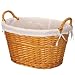Whitney Design ML-5567 Woven-Willow Oval-Shaped Laundry Basket with Cotton Lining