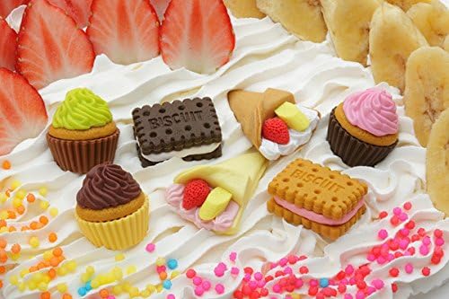 Yahong 10 of Assorted Food Cake Dessert Erasers(stochastic Pattern)