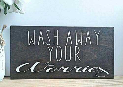 Wash Away Your Worries Rustic Farmhouse Bathroom Wall Décor