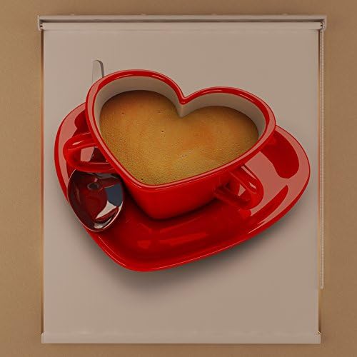 FESTAPRINT Modern Fabric Polyester Material Printing Coffee Mug Set Blinds Roller Shade Light Filtering Window Treatment for Home Decoration with Customize Size