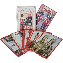 Cavallini London Carte Postale - 18 postcards in keepsake tin, One