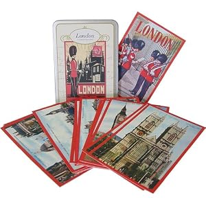 Cavallini London Carte Postale - 18 postcards in keepsake tin