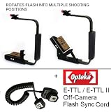 51YotfwSA5L. SL160  Horizontal to Vertical Rotating Flash Bracket With Opteka i TTL / TTL Off Camera Flash Sync Cord for The NIKON D3X D3S D3 D700 D300S D90 D70 D70S D200 D40 D80 D60 D40X D300 D900