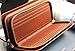 Big Mango Multi-purpose Fashion Long Business Style Small Cell Pattern Cellphone Leather Purse Bag and Big Clutch Two Zipper Wallet with Inner Multiple Card Holders and Adjustable Strap for Apple Iphone 4 4s Iphone 5 5s 5c Samsung Galaxy S4 S3 HTC Blackberry MP3 Key Photo Money Credentials (Coffee)
