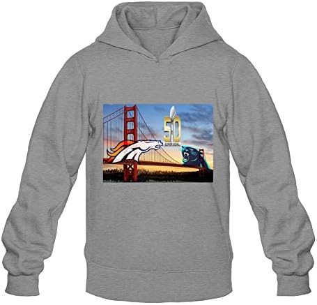 Bod Hoody Super Bowl San Francisco Denver Broncos VS Carolina Panthers Men's Hoodies Dark Grey Large