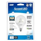 Feit Electric BPG161/2/CL/LED/RP Accent LED G161/2 Globe Bulb, Clear