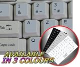 FRENCH AZERTY NON-TRANSPARENT KEYBOARD STICKER FOR LAPTOP, DESKTOP WITH BLACK LETTERING AND IVORY BACKGROUND