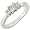 Three Stone Princess Cut Diamond Ring 1/2ctw (IJ/I1) in 14K White Gold - Size 5