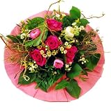Blumenstrauß Pink mit Ranunkeln und Rosen - Blumenversand inkl. Grußkarte