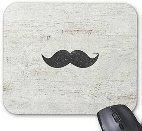 Poem Magine Funny Black Retro Mustache Rectangle Non-slip Rubber Mouse Pad 220mm x 180mm x 3mm