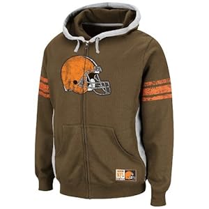 NFL Cleveland Browns Men's Intimidating V Fleece, Classic Brown/Steel, Large