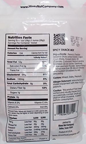 Hines Nut Company Orchard Fresh Extra Fancy All Natural Premium Quality Nuts (Spicy Snack Mix 10 Ounce, 1 Pack)