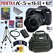 Pentax K-5 16.3 MP Digital SLR Camera with DA 18-55mm f/3.5-5.6 AL Weather Resistant Zoom Lens (Black) + 16GB Deluxe Accessory Kit