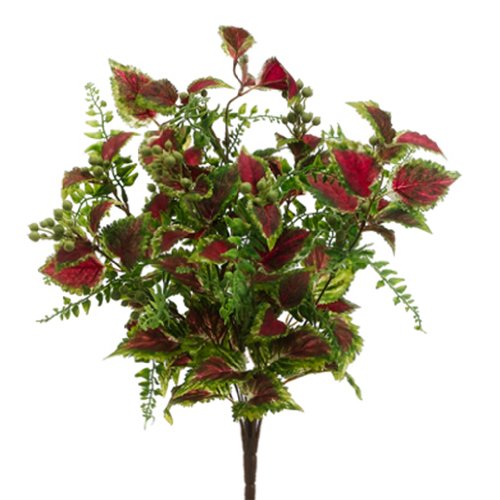 20 Coleus & Fern Mixed Silk Plant Burgundy/Green (pack of 12) Check