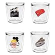 At the Movies 12 oz Double-Old-Fashioned Insulated Beverage Tumblers Set, Clear (4 designs)